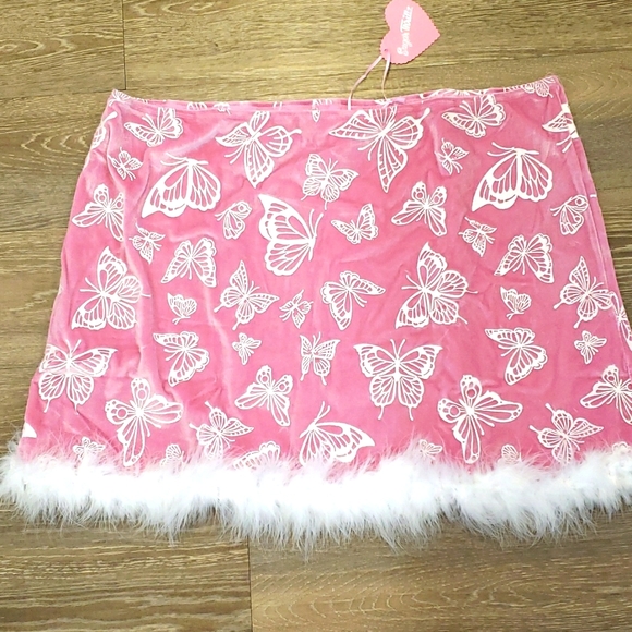 NWT Sugar Thrillz 3X pink butterfly skirt - Picture 1 of 4